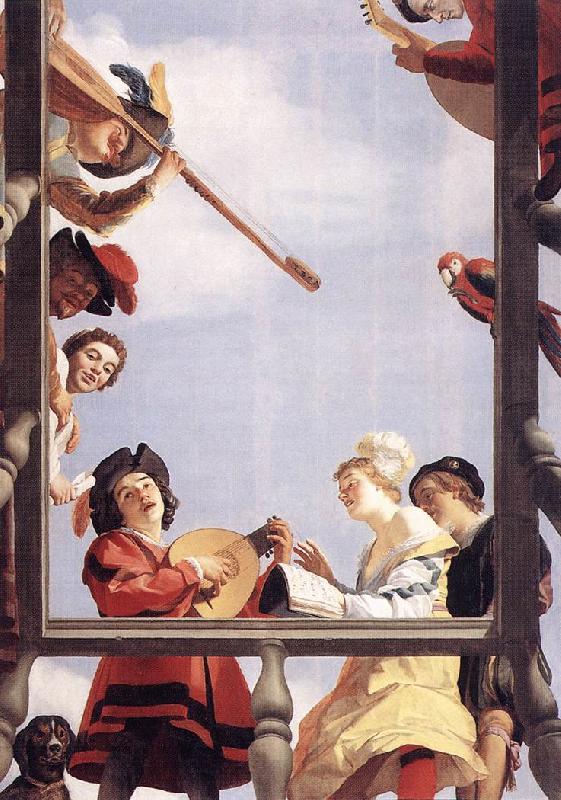 HONTHORST, Gerrit van Musical Group on a Balcony sf oil painting picture